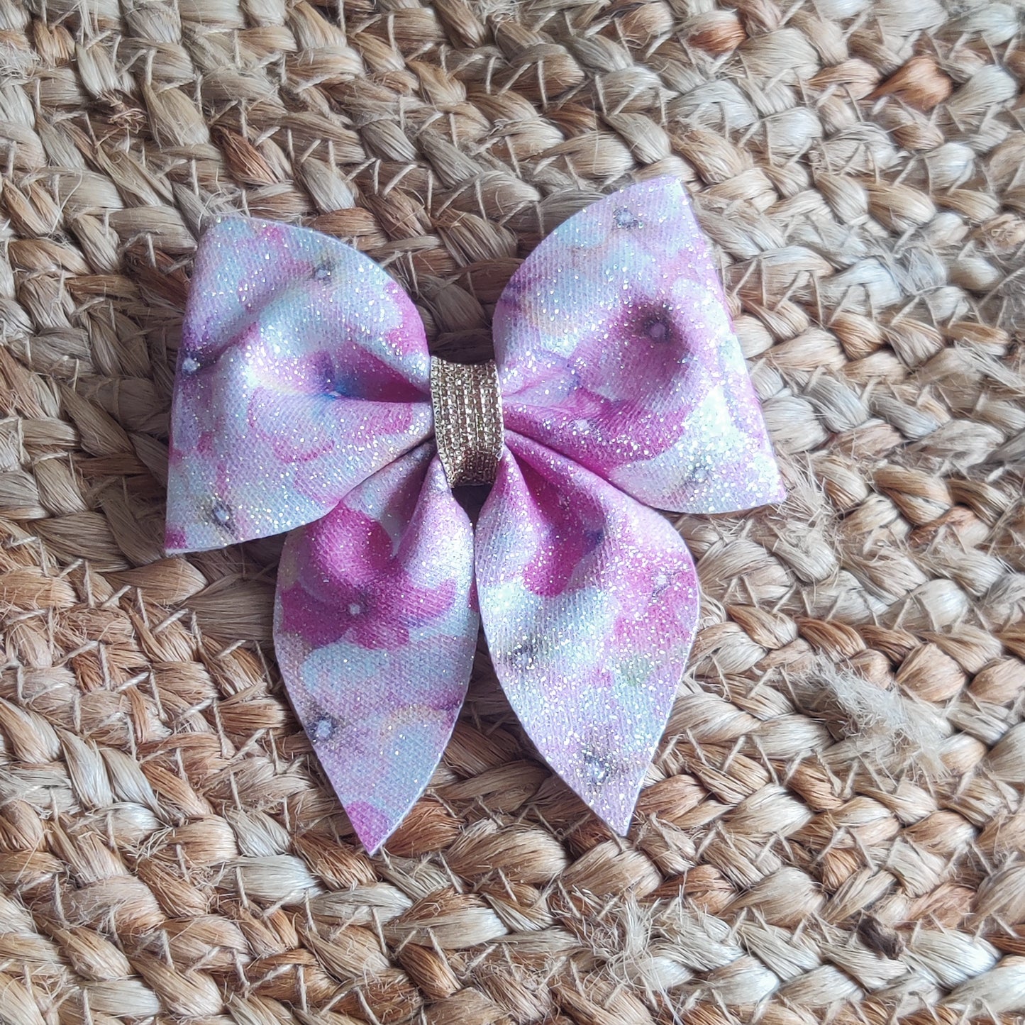 PinkGlitter Flower Sailor Bow