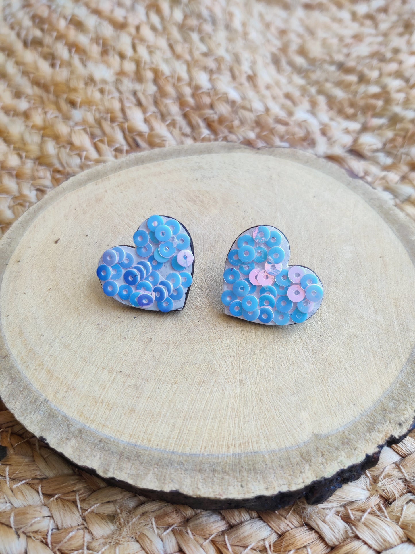 White Glitter Earring