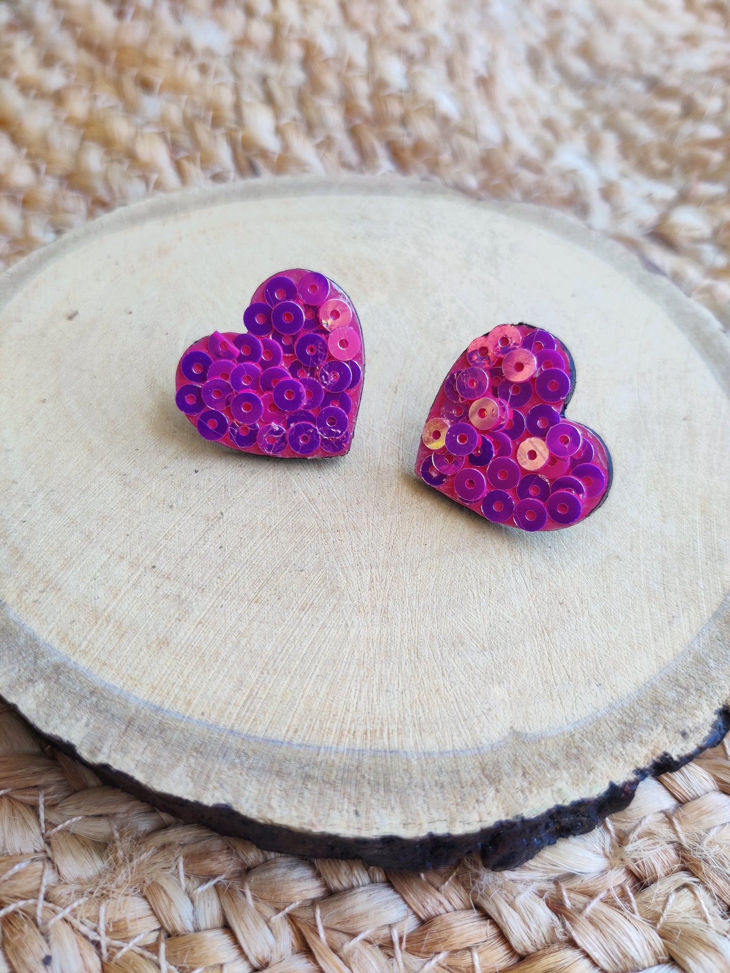 Pink Glitter earring