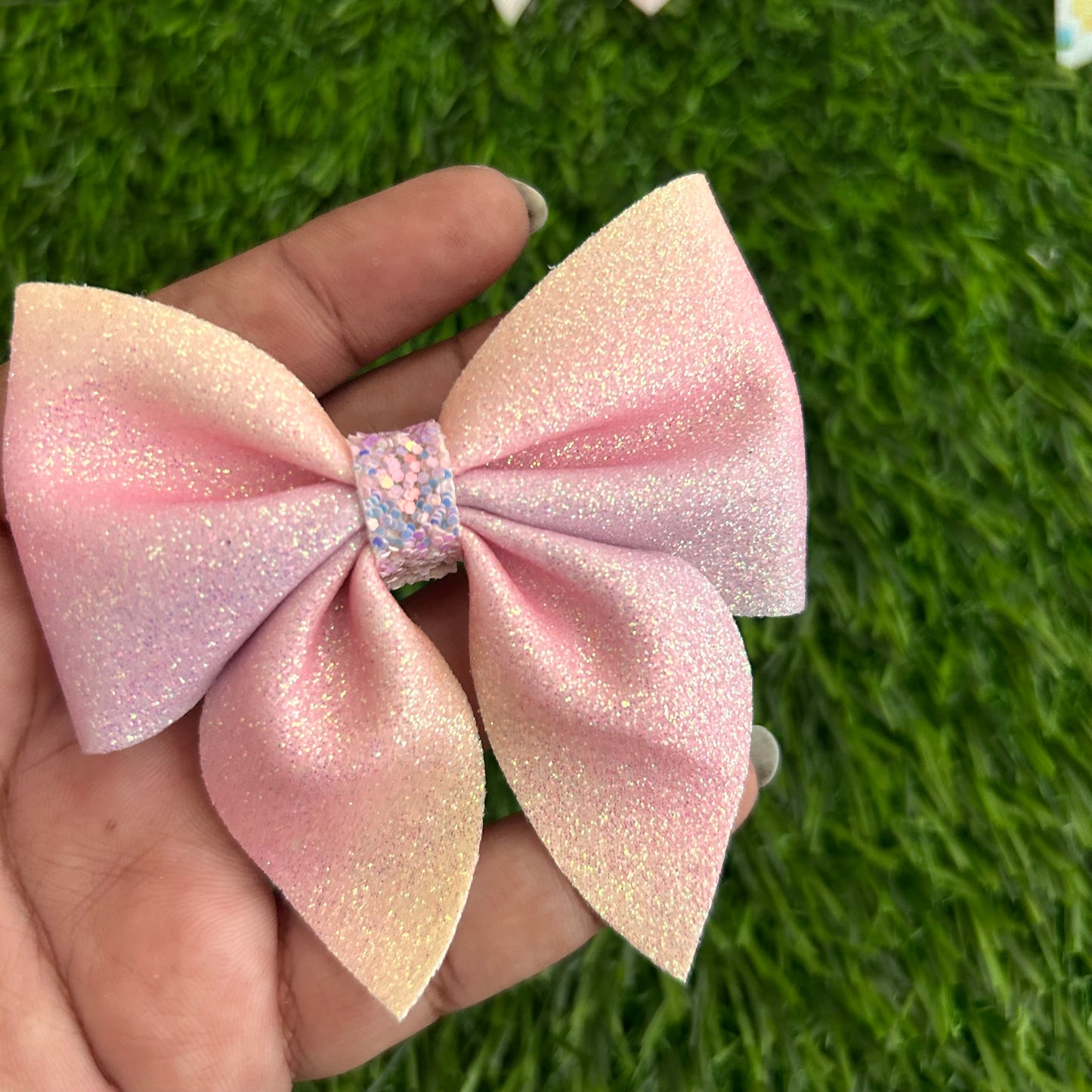 Purple Pink Glitter Sailor Bow