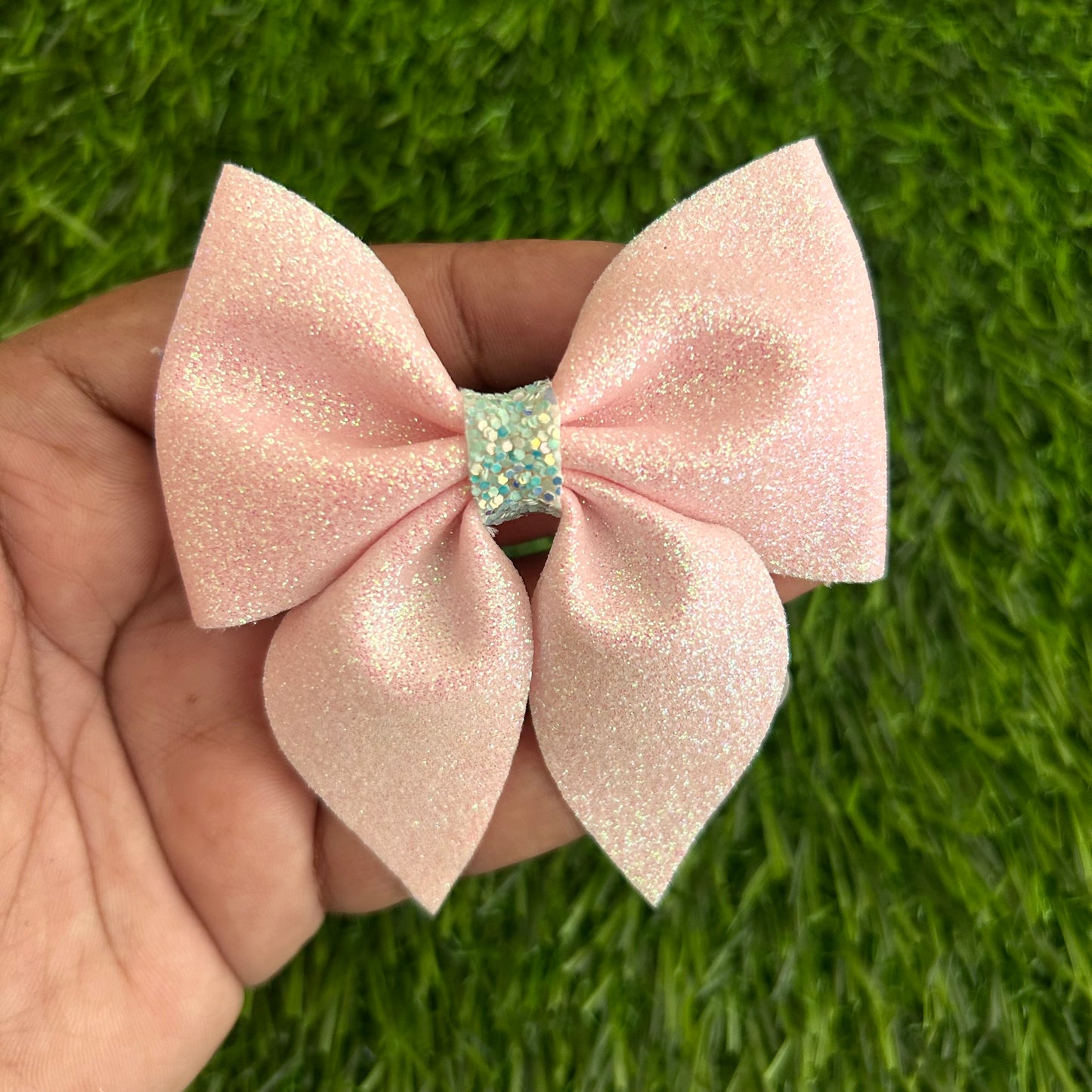 Pink Glitter Sailor Bow