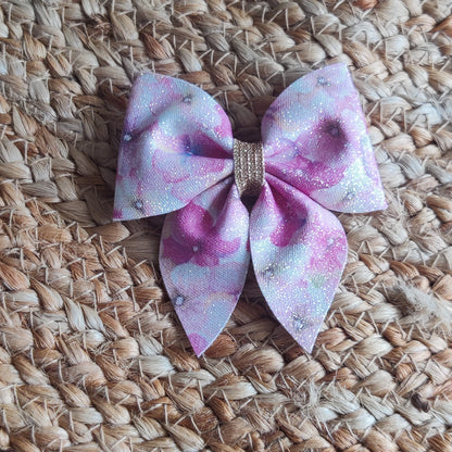 PinkGlitter Flower Sailor Bow