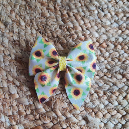 Sunflower White Sailor Bow