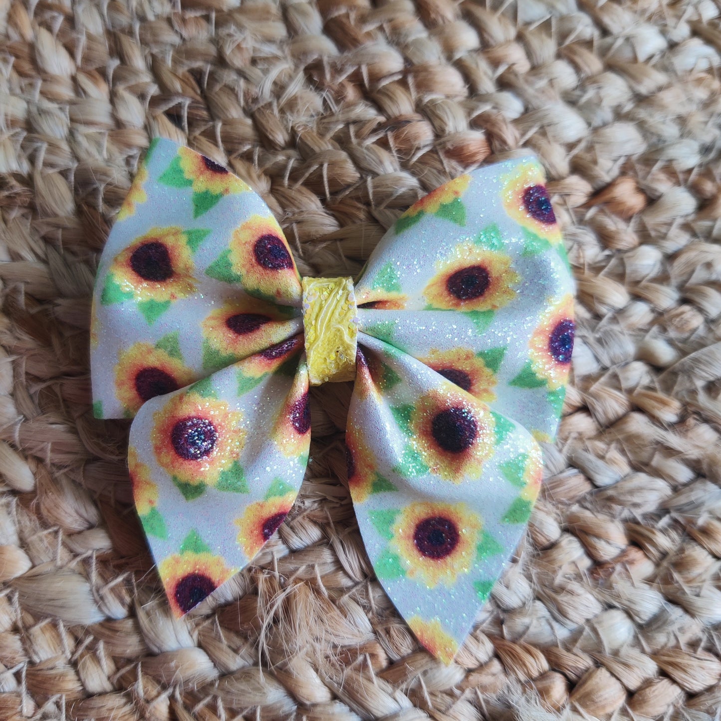 Sunflower White Sailor Bow