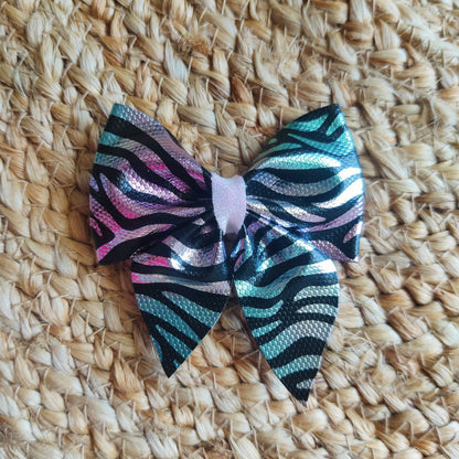 Holographic Zebra Sailor Bow