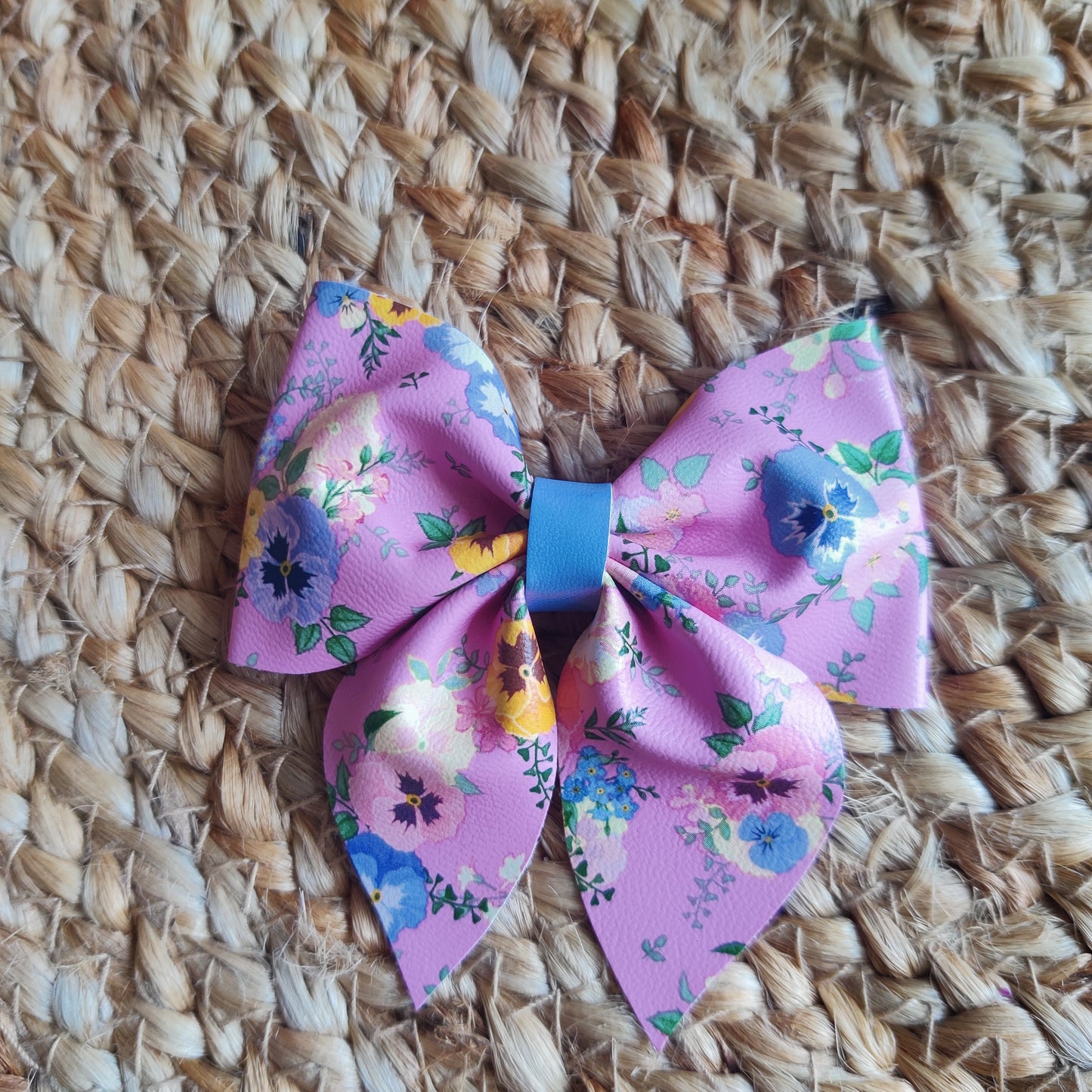 Pink Flower Sailor Bow