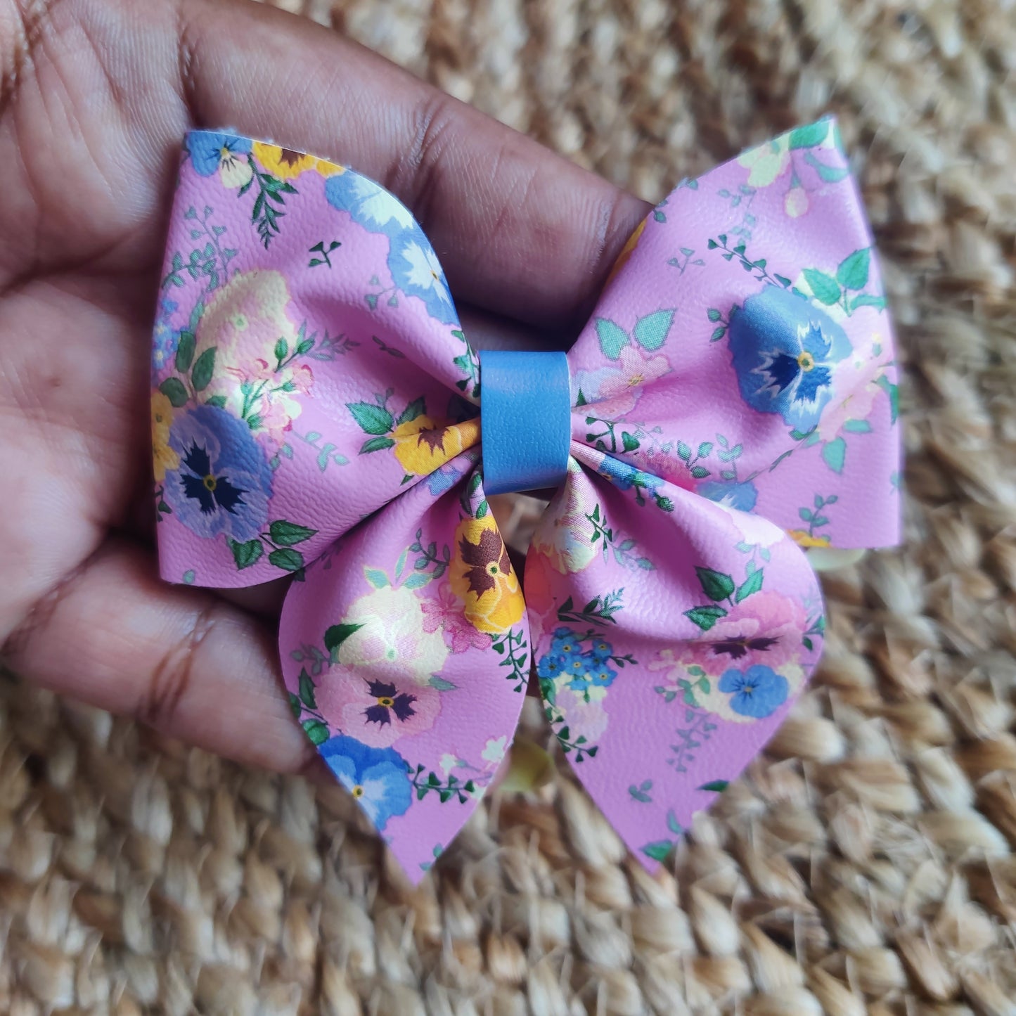 Pink Flower Sailor Bow