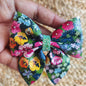 Darkgreen Floral Sailor Bow