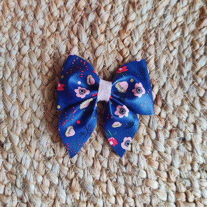 Navyblue Floral Sailor Bow