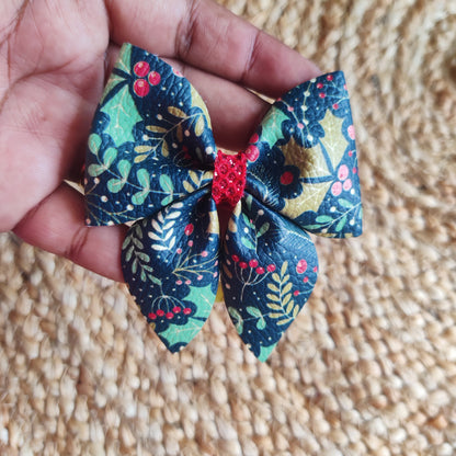 Green Xmas Sailor Bow