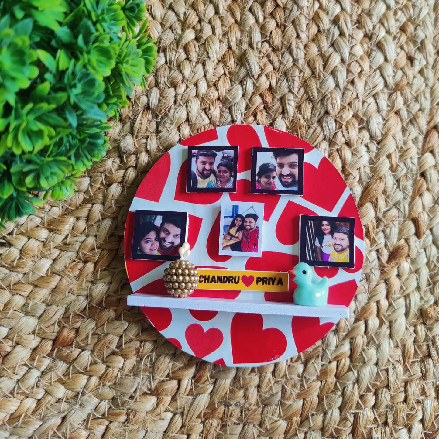 Customized Fridge Magnet - 4" Round (Love red)
