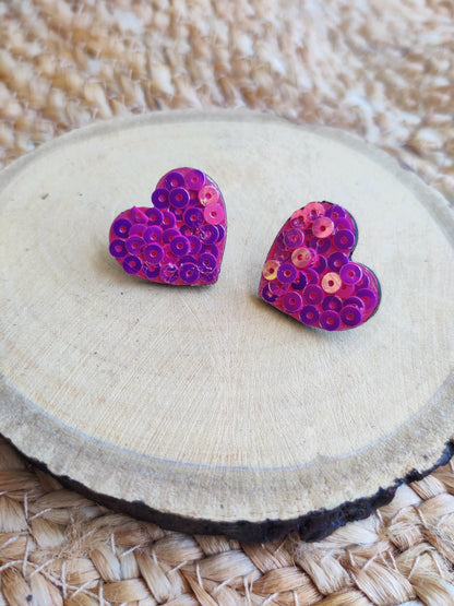 Pink Glitter earring