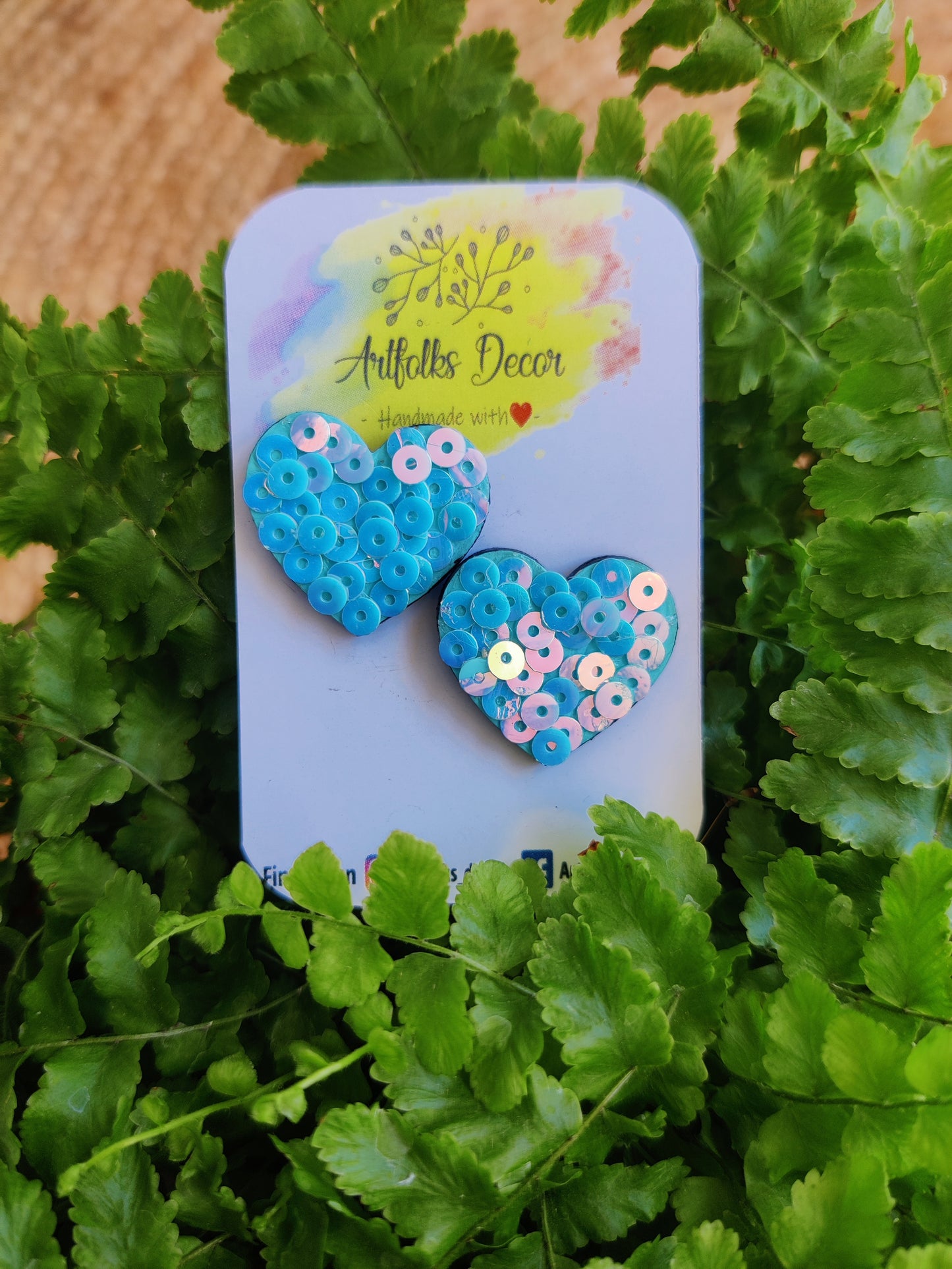 Blue Glitter Earring