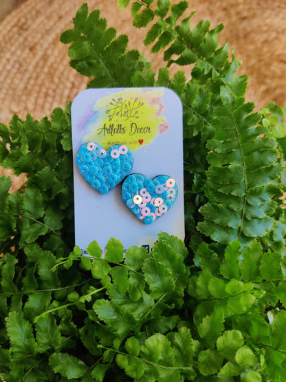 Blue Glitter Earring