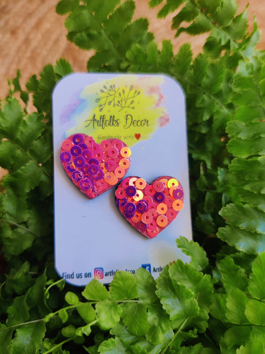 Pink Glitter earring