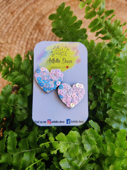 White Glitter Earring