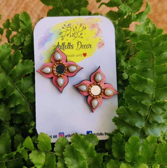 Mirror Bloom earring - Peach