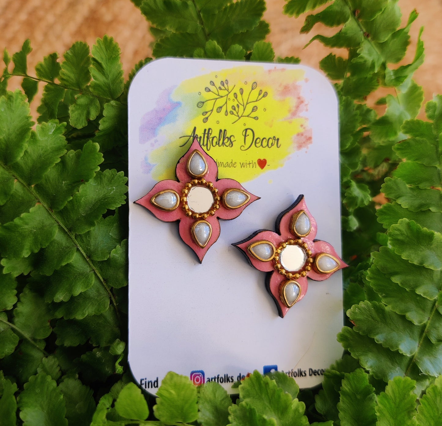 Mirror Bloom earring - Peach