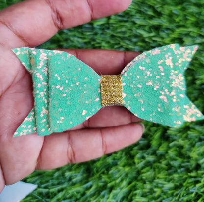 Green Glitter - Classic Bows