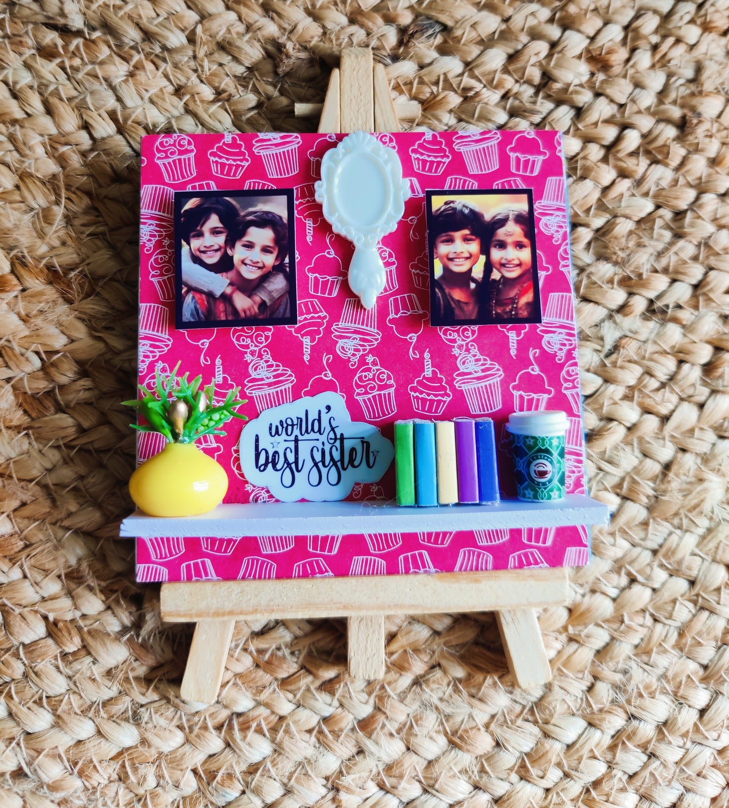 Desktop Decor - Customized 4"square (Bro/Sis)