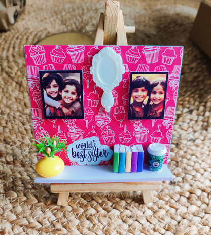 Desktop Decor - Customized 4"square (Bro/Sis)