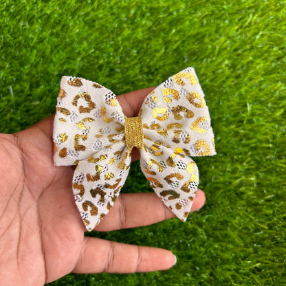 White Leopard Sailor Bow