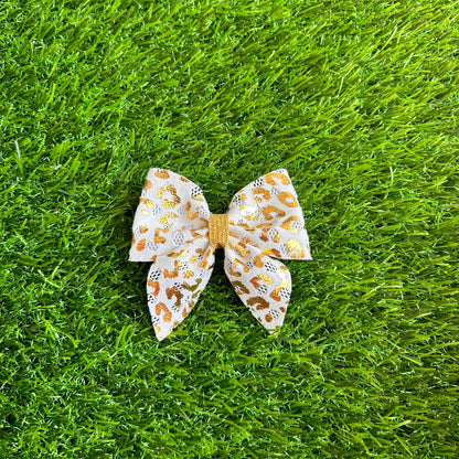 White Leopard Sailor Bow