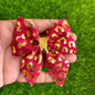 Maroon Leopard Sailor Bow