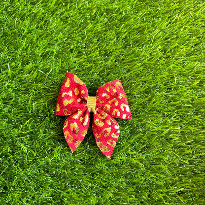 Maroon Leopard Sailor Bow