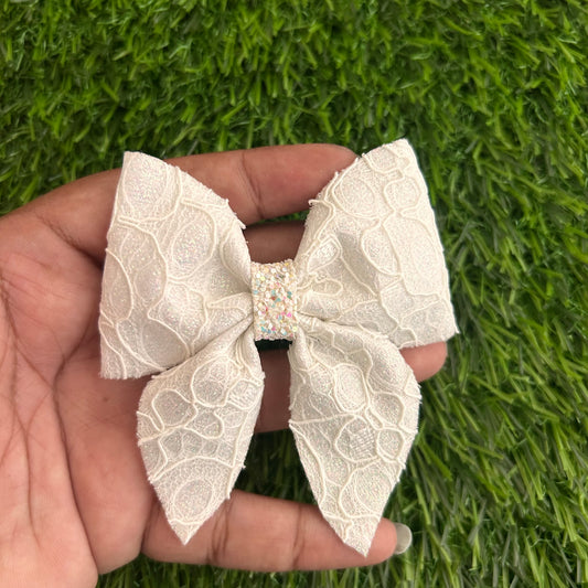 White Lace Sailor Bow
