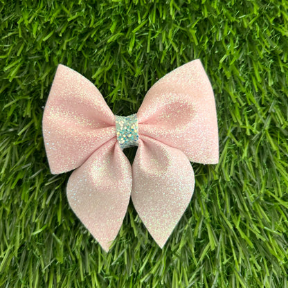 Pink Glitter Sailor Bow