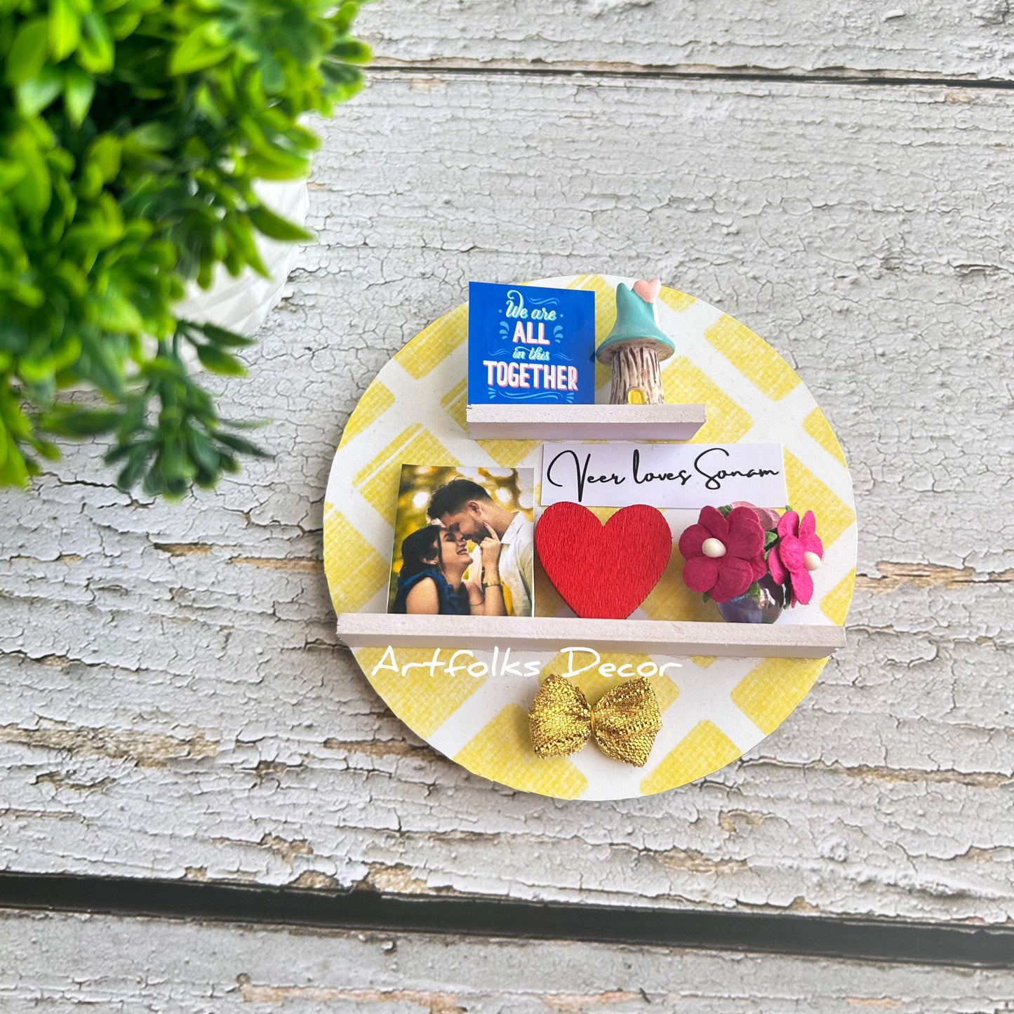 Customized Fridge Magnet - 4" Round (Love)